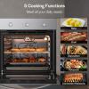 imageEmpava 30quot Electric Single Wall Built Oven 10 Cooking Functions with LED Digital Display Convection Fan Touch Control in Stainless Steel EMPV30WO04 30IN Grey24WO08