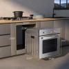 imageEmpava 30quot Electric Single Wall Built Oven 10 Cooking Functions with LED Digital Display Convection Fan Touch Control in Stainless Steel EMPV30WO04 30IN Grey24WO08