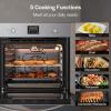 imageEmpava 30quot Electric Single Wall Built Oven 10 Cooking Functions with LED Digital Display Convection Fan Touch Control in Stainless Steel EMPV30WO04 30IN Grey24WO09