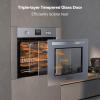 imageEmpava 30quot Electric Single Wall Built Oven 10 Cooking Functions with LED Digital Display Convection Fan Touch Control in Stainless Steel EMPV30WO04 30IN Grey24WO09