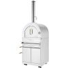 imageEmpava 325quot Wood Fired Pizza Oven Grill with Stand and Wheels for Outdoor Camping Backyard GardenPatio in Stainless Steel RedPG02