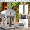 imageEmpava 325quot Wood Fired Pizza Oven Grill with Stand and Wheels for Outdoor Camping Backyard GardenPatio in Stainless Steel RedPG03