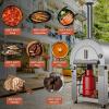 imageEmpava 325quot Wood Fired Pizza Oven Grill with Stand and Wheels for Outdoor Camping Backyard GardenPatio in Stainless Steel RedPG03