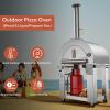 imageEmpava 325quot Wood Fired Pizza Oven Grill with Stand and Wheels for Outdoor Camping Backyard GardenPatio in Stainless Steel RedPG03