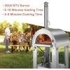 imageEmpava 325quot Wood Fired Pizza Oven Grill with Stand and Wheels for Outdoor Camping Backyard GardenPatio in Stainless Steel RedPG03