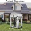 imageEmpava 325quot Wood Fired Pizza Oven Grill with Stand and Wheels for Outdoor Camping Backyard GardenPatio in Stainless Steel RedPG03