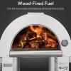 imageEmpava 325quot Wood Fired Pizza Oven Grill with Stand and Wheels for Outdoor Camping Backyard GardenPatio in Stainless Steel RedPG05