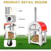 imageEmpava 325quot Wood Fired Pizza Oven Grill with Stand and Wheels for Outdoor Camping Backyard GardenPatio in Stainless Steel RedPG06