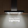 imageEmpava 36 Inch Island Range Vent Hood CeilingMount Convertible DuctedDuctless 3Speed Touch Control Timer Stainless Steel Baffle 4 LED Lights Charcoal Filters Sold SeparatelyIsland Ceiling Mount