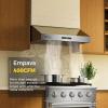 imageEmpava 36 Inch Under Cabinet Range Hood Ducted 3Speed Push Button Control Baffle Filters LED Lights Top or Rear Venting Stainless SteelDigital