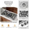 imageEmpava 36 in Gas Stove Cooktop with 5 Italy Sabaf Sealed Burners NGLPG Convertible in Stainless Steel EMPV36GC22 36 Inch