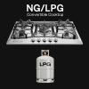 imageEmpava 36quot Gas Stove Cooktop NGLPG Convertible with 5 Italy Sabaf Sealed Burners in Black Tempered Glass 36 InchNGLPG Convertible