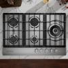 imageEmpava 36quot Recessed Gas Stove Cooktop with 5 Italy SABAF Sealed Burner NGLPG Convertible in Stainless Steel30GC38