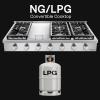 imageEmpava 48 in ProStyle Professional Slidein Natural Gas Rangetop with 6 Deep Recessed Sealed Ultra HighLow BurnersHeavy Duty Continuous GratesInfrared Griddle in Stainless Steel 48 Inch Silver