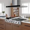 imageEmpava 48 in ProStyle Professional Slidein Natural Gas Rangetop with 6 Deep Recessed Sealed Ultra HighLow BurnersHeavy Duty Continuous GratesInfrared Griddle in Stainless Steel 48 Inch Silver