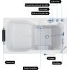 imageEmpava 54quot x 30 Walk In Tub for SeniorsRight Drain Walkin Bathtub with ShowerStep in Tub with 2 Safety HandrailsWalkin Bathtub with 1925quot Wide Door for Elderly845 GallonsAcrylic
