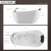 imageEmpava 59 Inch Freestanding Whirlpool Tub  Acrylic Jetted BathtubDeep Concave Back Tapered InteriorETL Certified