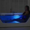 imageEmpava 59 Whirlpool Bathtub Jetted Tub with LightSPA Hydromassage with ChromatherapyAcrylic3Side ApronWhite