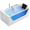 imageEmpava 59 in Acrylic Alcove Whirlpool Bathtub  Hydromassage Rectangular Jetted Soaking Tub with Center Drain  Waterfall Faucet59InchJT408
