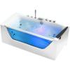imageEmpava 59 in Acrylic Alcove Whirlpool Bathtub  Hydromassage Rectangular Jetted Soaking Tub with Center Drain  Waterfall Faucet59InchJT408