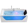 imageEmpava 59 in Acrylic Alcove Whirlpool Bathtub  Hydromassage Rectangular Jetted Soaking Tub with Center Drain  Waterfall Faucet67 InchJT408