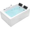 imageEmpava 59 in Acrylic Alcove Whirlpool Bathtub  Hydromassage Rectangular Jetted Soaking Tub with Center Drain  Waterfall Faucet71 InchJT667B