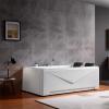 imageEmpava 59 in Acrylic Alcove Whirlpool Bathtub  Hydromassage Rectangular Jetted Soaking Tub with Center Drain  Waterfall Faucet71 InchJT667B