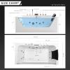 imageEmpava 59 x 29quot Whirlpool Tub750W Acrylic Jetted Bathtub with 11 JetsHydromassage with Chromatherapy3Side Apron58 GallonsETL Certified