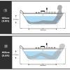 imageEmpava 59 x 29quot Whirlpool Tub750W Acrylic Jetted Bathtub with 11 JetsHydromassage with Chromatherapy3Side Apron58 GallonsETL Certified