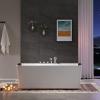 imageEmpava 59Inch White Freestanding Whirlpool Bathtub Rectangular with 8 Hydromassage Adjustable Water Jets