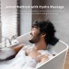 imageEmpava 59Inch White Freestanding Whirlpool Bathtub Rectangular with 8 Hydromassage Adjustable Water Jets