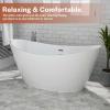 imageEmpava 59quot Freestanding Luxury Acrylic Soaking SPA Tub Modern Stand Alone Bathtubs Model 59BT1518 White59 Inch