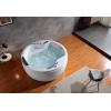imageEmpava 59quot Freestanding Whirlpool Tub with Right Drain 750W Stand Alone Jetted Bathtub with 6 Powerful Nozzles AcrylicRound2 Big Platforms to Rest Your HandsETL Certified59 Inch