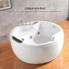 imageEmpava 59quot Freestanding Whirlpool Tub with Right Drain 750W Stand Alone Jetted Bathtub with 6 Powerful Nozzles AcrylicRound2 Big Platforms to Rest Your HandsETL Certified59 Inch