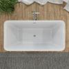 imageEmpava 59quot Luxury Freestanding Acrylic Soaking SPA Tub Modern Stand Alone Bathtubs with Custom Contemporary Design  59 Inch WhiteWhite