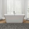 imageEmpava 59quot Luxury Freestanding Acrylic Soaking SPA Tub Modern Stand Alone Bathtubs with Custom Contemporary Design  59 Inch WhiteWhite