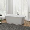imageEmpava 59quot Luxury Freestanding Acrylic Soaking SPA Tub Modern Stand Alone Bathtubs with Custom Contemporary Design  59 Inch WhiteWhite