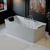 imageEmpava 59quot x 30quot Freestanding Whirlpool Tub560W Stand Alone Jetted BathtubETL CertifiedCenter DrainAcrylic 60 Gallons Rectangle Spacious for BigBoned or Busty Sizes67 Inch White