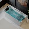 imageEmpava 59quot x 30quot Freestanding Whirlpool Tub560W Stand Alone Jetted BathtubETL CertifiedCenter DrainAcrylic 60 Gallons Rectangle Spacious for BigBoned or Busty Sizes67 Inch White