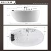 imageEmpava 67 Inch Freestanding Whirlpool Tub  Stand Alone Jetted Bathtub with Large Recline Angle Boat Shape Hydromassage AcrylicETL Certified