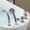 imageEmpava 67 in Acrylic Freestanding Tub Hydromassage Gracefully Oval Shaped Whirlpool 7 Water Jets Soaking SPA SingleEnded Massage Bathtub with Black Pillow  White