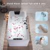 imageEmpava 67 in Acrylic Freestanding Tub Hydromassage Gracefully Rectangle Shaped Whirlpool 8 Water Jets Soaking SPA DoubleEnded Massage Bathtub with Black Pillows  White