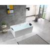 imageEmpava 67 in Acrylic Freestanding Tub Hydromassage Gracefully Rectangle Shaped Whirlpool 8 Water Jets Soaking SPA DoubleEnded Massage Bathtub with Black Pillows  White
