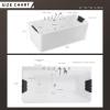 imageEmpava 67Inch Freestanding Whirlpool Bathtub Rectangular with 8 Hydromassage Water Jets Luxury Acrylic Massage SPA Soaking Bath Tub Double Ended