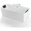 imageEmpava 67Inch Freestanding Whirlpool Bathtub Rectangular with 8 Hydromassage Water Jets Luxury Acrylic Massage SPA Soaking Bath Tub Double Ended