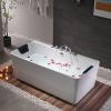 imageEmpava 67Inch Freestanding Whirlpool Bathtub Rectangular with 8 Hydromassage Water Jets Luxury Acrylic Massage SPA Soaking Bath Tub Double Ended
