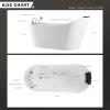 imageEmpava 67Inch Freestanding Whirlpool TubStand Alone Slipper Jetted Bathtub with Lumbar and Cervical Support 560Watt PlugandPlay ETL Certified