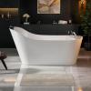 imageEmpava 67Inch Freestanding Whirlpool TubStand Alone Slipper Jetted Bathtub with Lumbar and Cervical Support 560Watt PlugandPlay ETL Certified