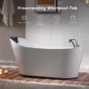 imageEmpava 67Inch Freestanding Whirlpool TubStand Alone Slipper Jetted Bathtub with Lumbar and Cervical Support 560Watt PlugandPlay ETL Certified