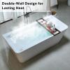imageEmpava 67quot Bathtub Acrylic SPA Tub by Empava  Back to Wall Bathtubs with Custom Contemporary Design White